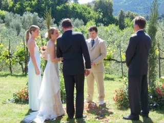 Getting married outdoors can make for a wonderful ceremony. Tuscan Wedding